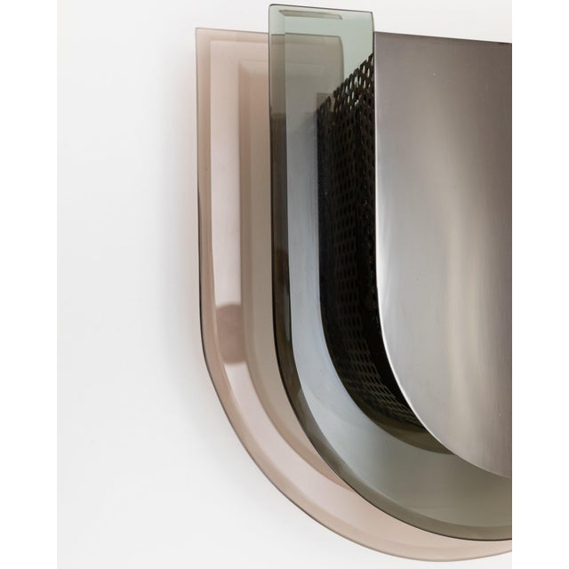 Mirrored Glass Wall Lamp, Italy, 1970s For Sale - Image 3 of 11