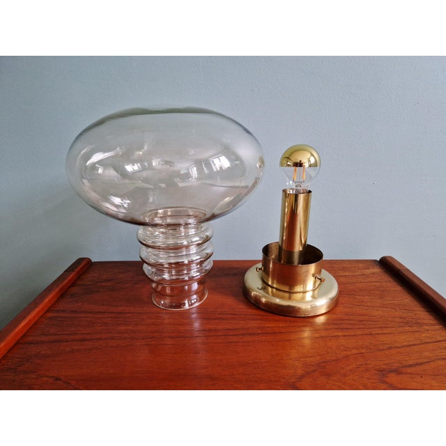 Space Age Table Lamp in Brass and Clear Glass, 1960s-1970s For Sale - Image 9 of 13
