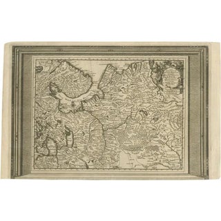 Antique Map of European Russia with Picture Frame Border, 1713 For Sale