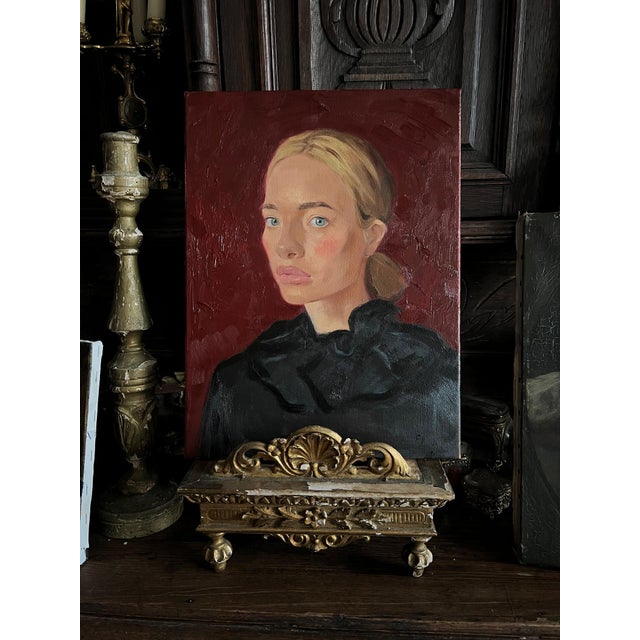 Elina Arbidane, Portrait of Woman, 2022, Oil on Canvas For Sale - Image 6 of 8