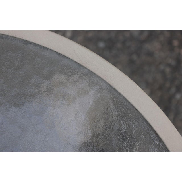 Woodard 'Ramsgate' Glass Top Aluminum Outdoor Round Patio Side Table For Sale In Philadelphia - Image 6 of 18