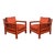 1970s Milo Baughman Red Parsons Armchairs – a Pair For Sale