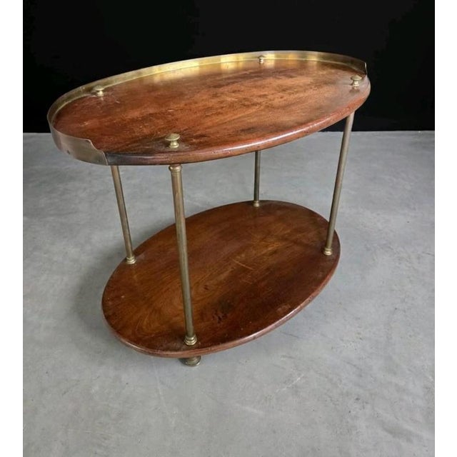 English Two-Tier Occasional Table in Mahogany and Brass For Sale - Image 3 of 8