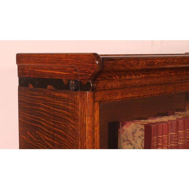 Waterfall Bookcase in Oak from Globe Wernicke For Sale - Image 5 of 11