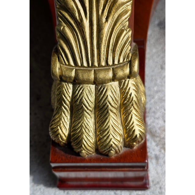 Kindel Furniture Late 20th Century Kindel Furniture Neoclassical Empire Revival Round Mahogany Coffee Table With Gilt Bronze Paw Feet For Sale - Image 4 of 11