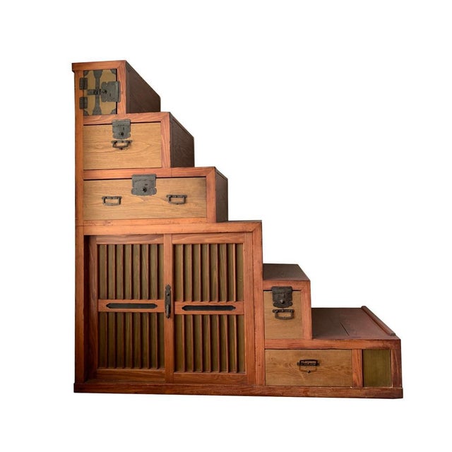 Japanese Kaidan Tansu or Staircase Tansu Meiji Chairish