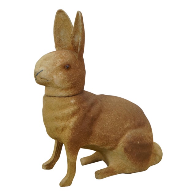 Antique German Paper Mache Easter Bunny Rabbit Candy Container 6" For Sale