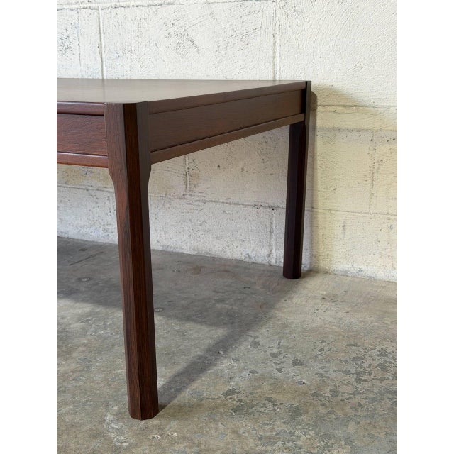 Rosewood Minimalist Coffee Table With Straight Legs Danish Mid-Century Modern 1960s For Sale - Image 11 of 12