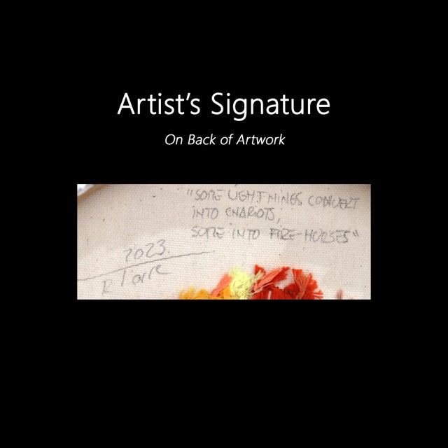 Some Lightning Converts Into Chariots - Round Vibrant Abstract Original Artwork by Raul De La Torre For Sale - Image 9 of 9