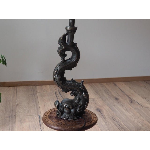 Vintage Zoomorphic Dragon Lamp in Cast Metal, 1970s For Sale - Image 12 of 18