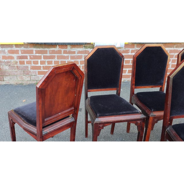 Set 6 1920s Antique Art Deco Period Birch Wood Dining Room Cafe