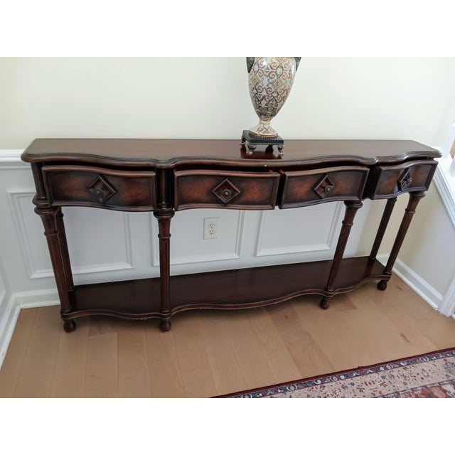 Chestnut Make a Grand Impression in a Compact Space With the 72-Inch Hall Console Table From Hooker For Sale - Image 8 of 8