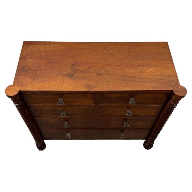 19th Century Antique Early 19th Century English Regency Mahogany Chest of Drawers For Sale - Image 5 of 12