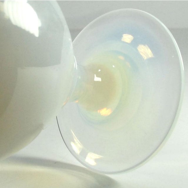 White Vintage Opal Glass Vases, 1950s, Set of 2 For Sale - Image 8 of 10