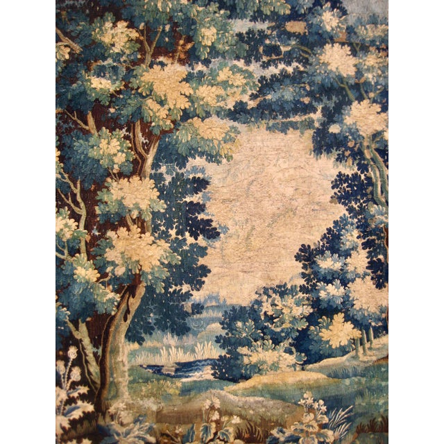 Early 18th Century French Aubusson Verdure Landscape and Royal Crown For Sale - Image 4 of 18