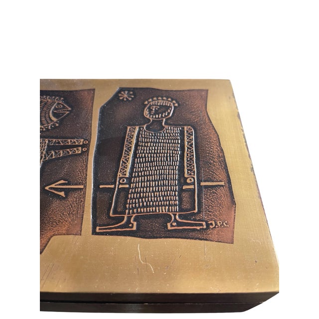 Etched Brass Decorative Box by Jean-Pierre Chevalier, 1970 For Sale - Image 6 of 8