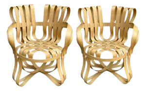 Pair Frank Gehry Cross Check Bent Maple Chairs For Knoll