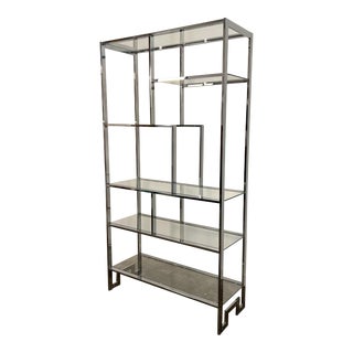 Milo Baughman Chrome and Glass Etagere For Sale