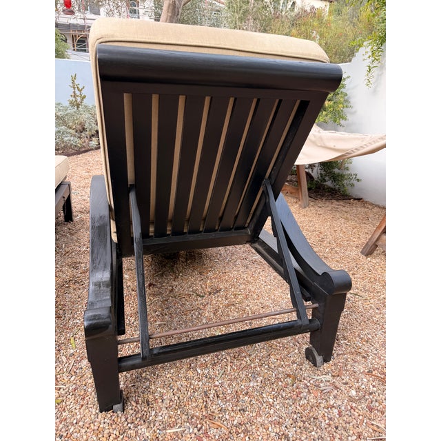 Wood Pair of Ebonized Teak Adjustable Chaises Lounge, Probably Giati Designs For Sale - Image 7 of 7