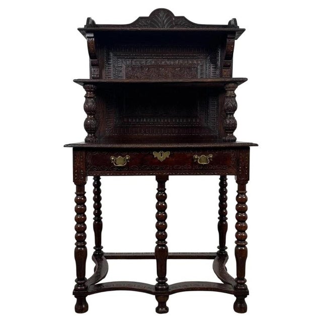 19th Century English Bobbin-Turned Oak Side Table For Sale - Image 12 of 12