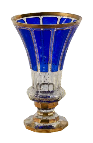 Vintage Bohemian Handmade Gilt Glass Vase