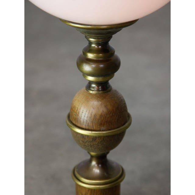 Metal Vintage Italian Brass and Opaline Table Lamp, 1970s For Sale - Image 7 of 11
