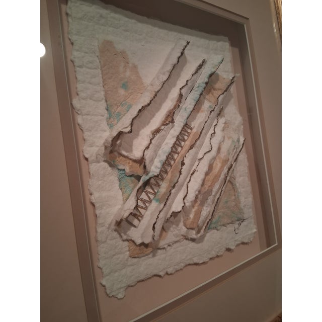 Vtg. Elaine Rose Postmodern Abstact Torn Paper Art For Sale - Image 13 of 16