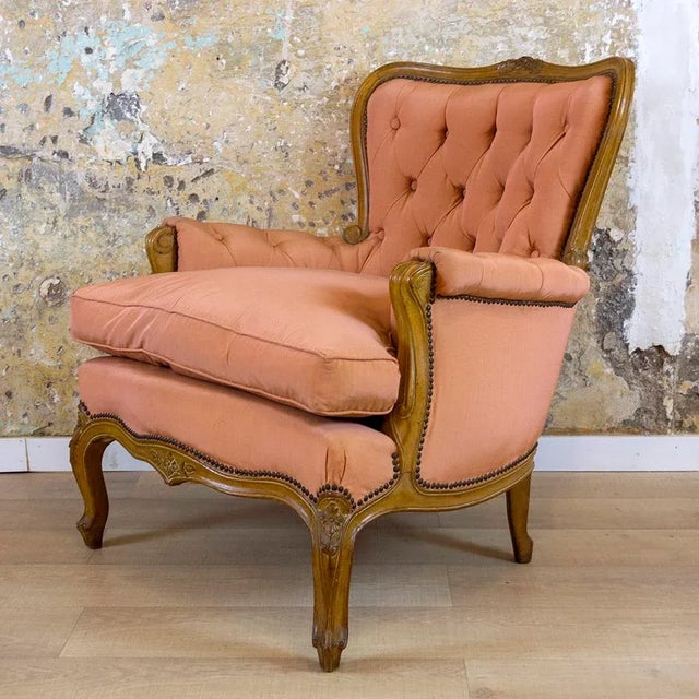 Rococo Neoclassical Walnut Armchair, 1930s For Sale - Image 3 of 14