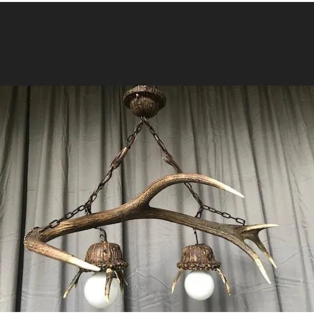 Cabin 1940s Antler Chandelier For Sale - Image 3 of 6