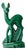 Art Deco Emerald Green Ceramic Deer Sculpture by Charles Lemanceau for Saint-Clément, France, 1930s For Sale