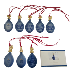 Vintage Bing & Grondhal Teardrop Christmas Ornaments-Set of 9