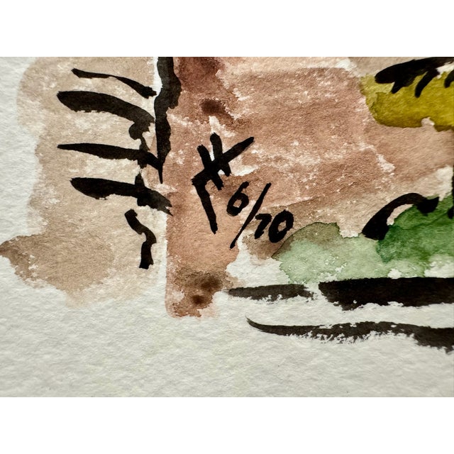 1970s Henry Emil Salloch Original Watercolor on Paper Bagni Di Lucca, Fiume Lima. Italy. 1970. For Sale - Image 5 of 7