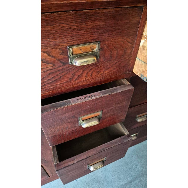 Large 20th Century Italian Chestnut Archive Chest with 20 Drawers, 1890s For Sale - Image 5 of 9