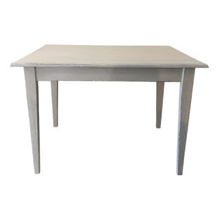 Wooden Dining Table in White Patina For Sale
