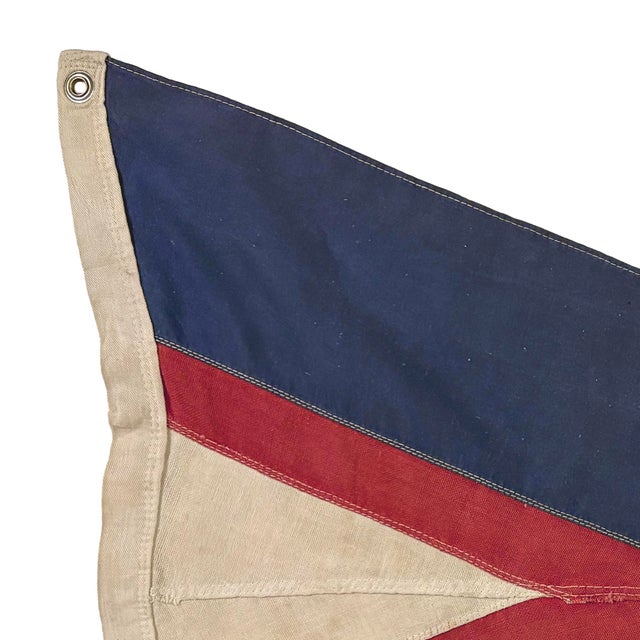 This vintage yacht flag is made from a cotton cloth in navy blue, with fully sewn design visible on both sides. Please...