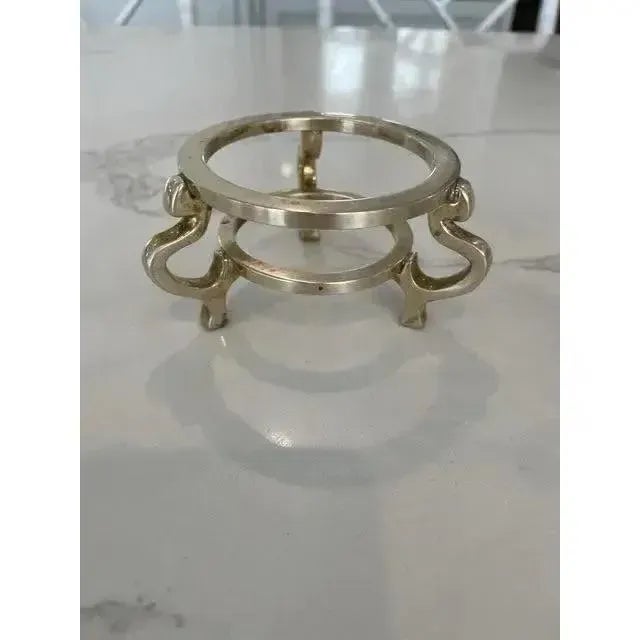 Vintage Hand Cut Crystal Ball & Brass Stand For Sale In Chicago - Image 6 of 6