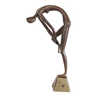 Vintage Brass Dancer Sculpture For Sale