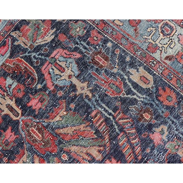 Antique Hand Knotted Persain Nahavand Rug With All-Over Sub-Geometric Design For Sale - Image 12 of 12