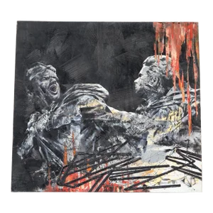 Roman War, Large Oil on Canvas Painting, Contemporary Art