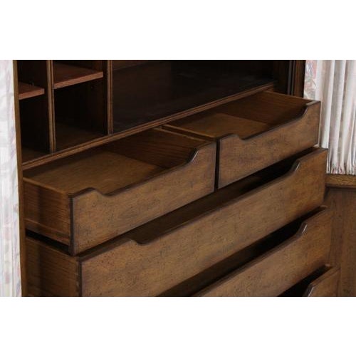 Auffray & Co Walnut Country French 2 Door Wardrobe Cabinet For Sale - Image 4 of 10