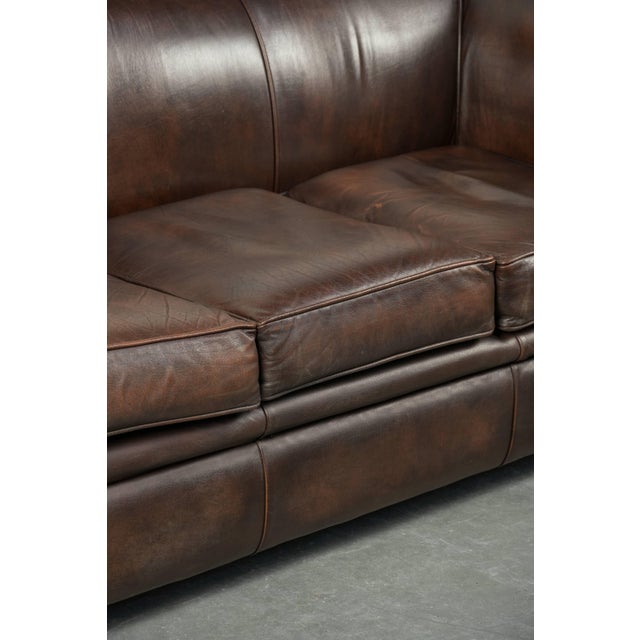 Chesterfield Sofa and Chair in Cowhide Leather, Set of 2 For Sale - Image 11 of 18