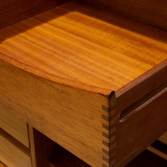 Wood Mid-Century Teak Gentlemen's Dresser With Tambour Door by Berhard Pedersen & Son, Denmark c.1960 For Sale - Image 7 of 14