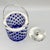 Mid-Century Modern Art Glass Jars with Blue Cut in Clear Crystal Biscuit Barrels with Silver-Plated Mounts, 1950s, Set of 2 For Sale - Image 6 of 18