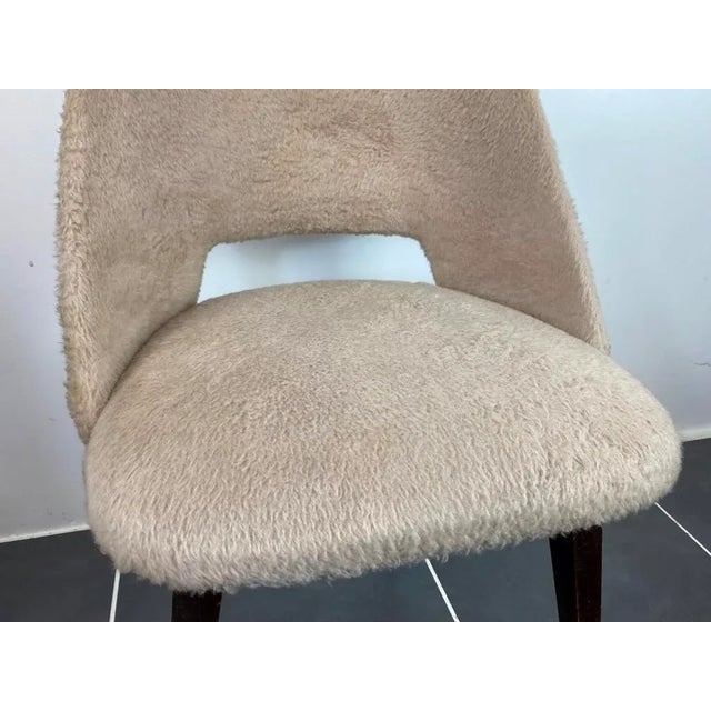 Wood Beige Barrel Chair with Compass Feet, 1960s For Sale - Image 7 of 13