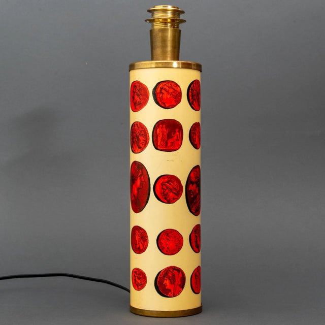 Mid-Century Modern Brass Cammei Table Lamp by Piero Fornasetti, 1950s For Sale - Image 3 of 13