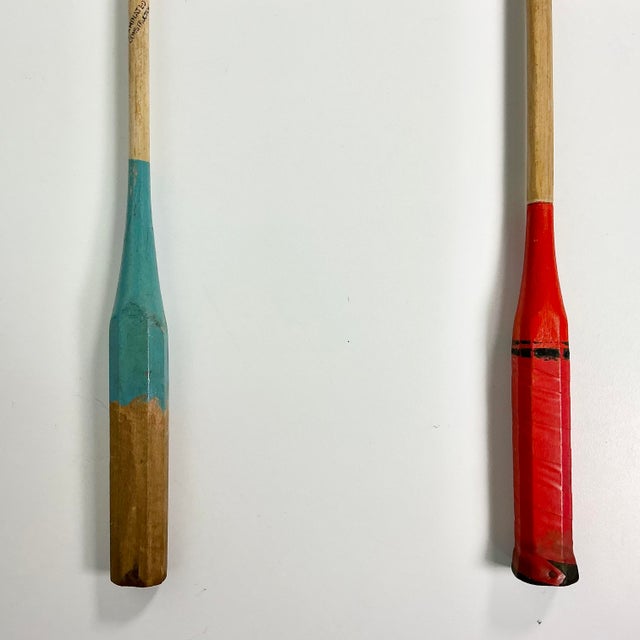 1950s Vintage Boho Chic Wood Badminton Rackets - Set of 2. For Sale - Image 9 of 9