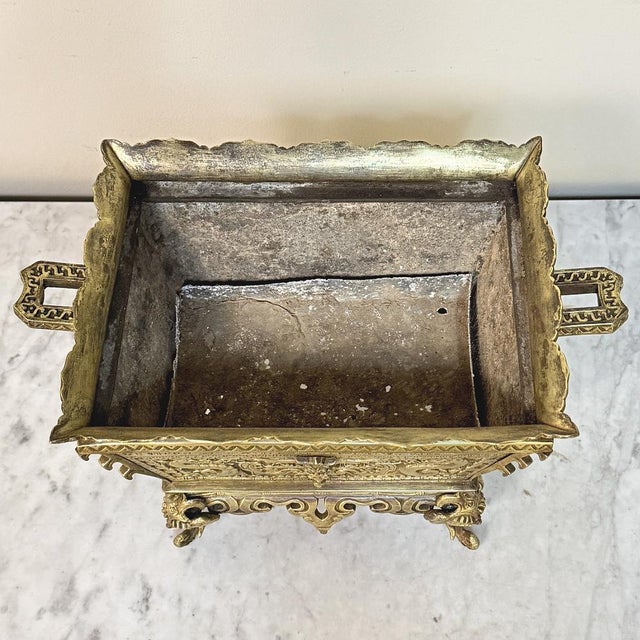 19th Century French Chinoiserie Bronze Jardiniere ~ Planter For Sale - Image 10 of 12