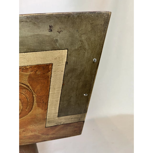 Terra Cotta 1960s Custom Hand Painted 3-Light Sconce With Copper Downlight For Sale - Image 8 of 11