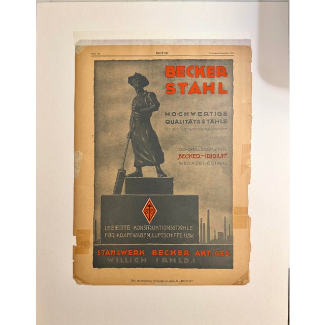 1920s Promotional Poster for Bob Automobil G.m.b.H. (Later Bob Automobil Ag), a Berlin-Based Car Producer For Sale - Image 4 of 5
