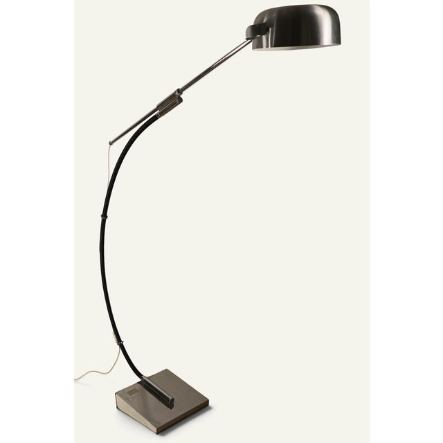1970s Vintage Arc Floor Lamp with Chromed Metal Arm, 1970 For Sale - Image 5 of 18